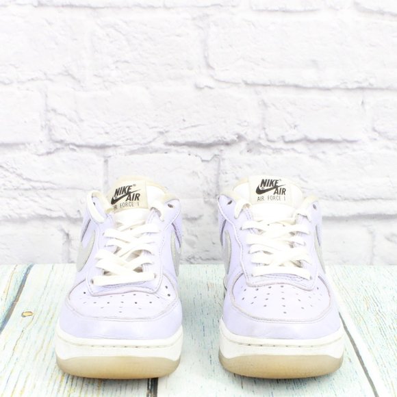 Nike Air Force 1 Purple Leather Lace Up Athletic Sneakers Shoes Size 6 - Picture 4 of 9